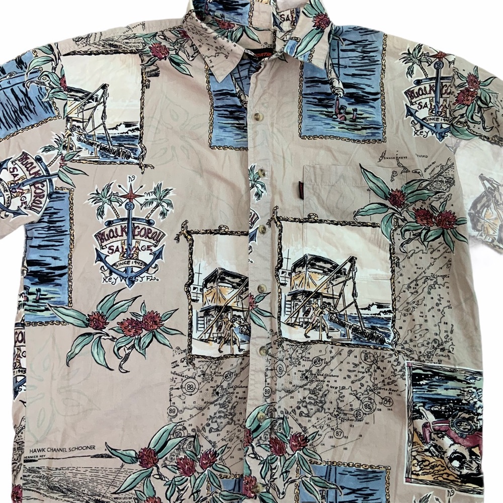 Sportif Tropical Shirt Size L Key West Treasure